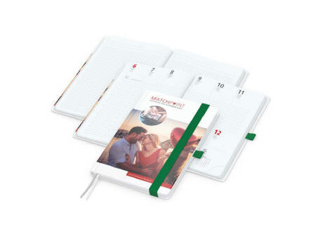 Wochenkalender vorne + Notizen hinten Match-Hybrid Papier-Hardcover