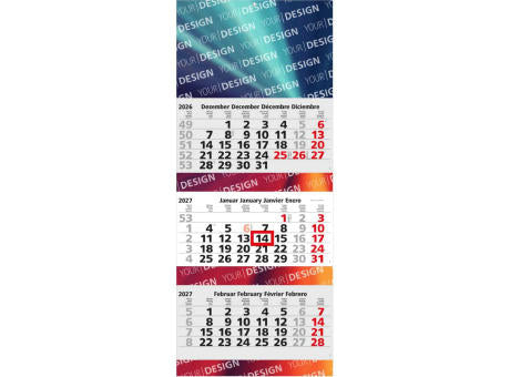 3-Monatskalender Mehrblock Maxi 3 Post Extra-Breite 335 mm