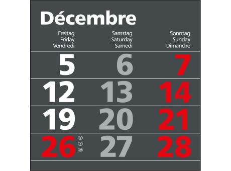 3-Monatskalender Einblatt Solid 3 Schrift klassisch