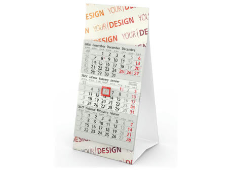 Tischkalender Mini 3 RECYCLING Karton-Dachaufsteller