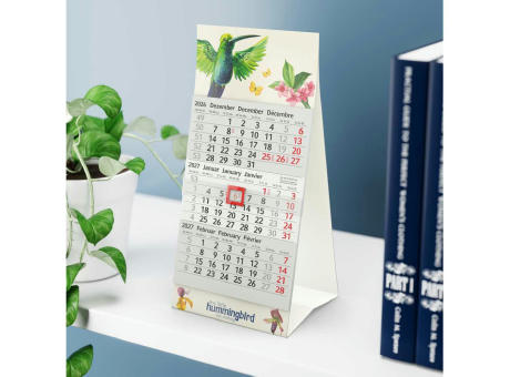 Tischkalender Mini 3 RECYCLING Karton-Dachaufsteller