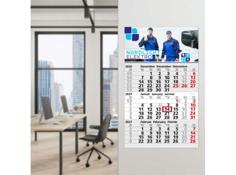 3-Monatskalender Einblatt Solid 3 EXPRESS Schrift klassisch