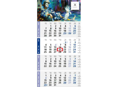 4-Monatskalender Einblatt Logic 4 Post A EXPRESS Design-Kalendarium