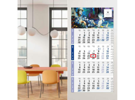 4-Monatskalender Einblatt Logic 4 Post A EXPRESS Design-Kalendarium