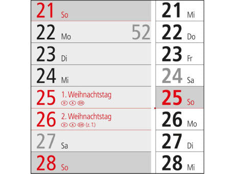 3-Monatskalender Einblatt Spectrum 3 EXPRESS Streifenkalender 3 Monate