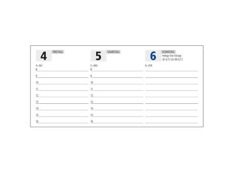 Tisch-Querkalender Master EXPRESS 1 Woche = 2 Seiten 8–21 Uhr