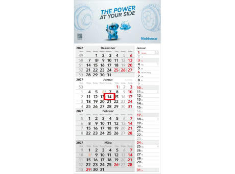 4-Monatskalender Einblatt Konzept 4 Post EXPRESS mit Streifenkalendarium