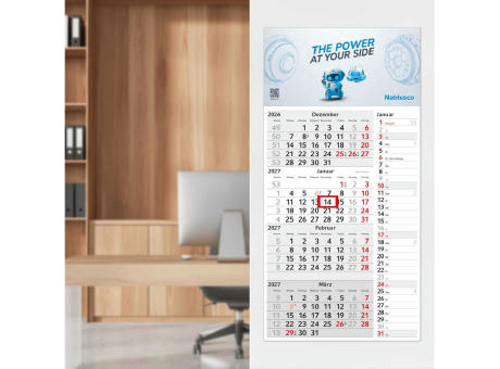 4-Monatskalender Einblatt Konzept 4 Post EXPRESS mit Streifenkalendarium