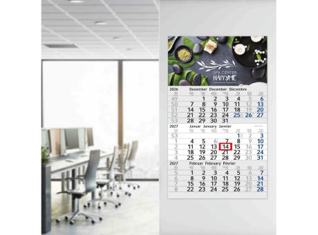 3-Monatskalender Einblatt Budget 3 Schrift modern