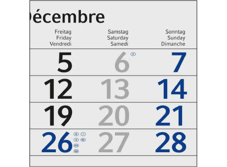 3-Monatskalender Einblatt Budget 3 Schrift modern