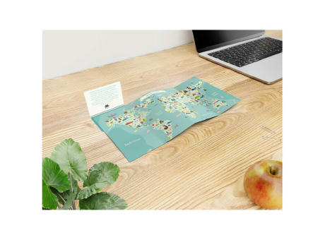 Faltplan Concept-Card Large RECYCLING 100 × 72 mm Naturkarton-Umschlag