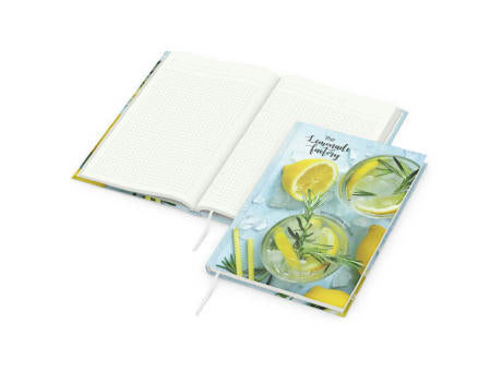Notizbuch Note-Book RECYCLING Ecken spitz Papier-Hardcover individuell bedruckt