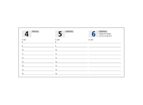 Tisch-Querkalender Master Monatsregister 1 Woche = 2 Seiten 8–21 Uhr