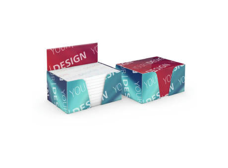 Haftnotiz-Box Pop-Up-Box Haftnotizblöcke weiß Karton-Box individuell bedruckt