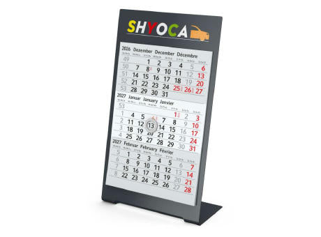 Tischkalender Desktop 3 Color Metallaufsteller farbbeschichtet