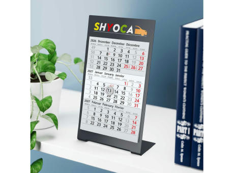 Tischkalender Desktop 3 Color Metallaufsteller farbbeschichtet