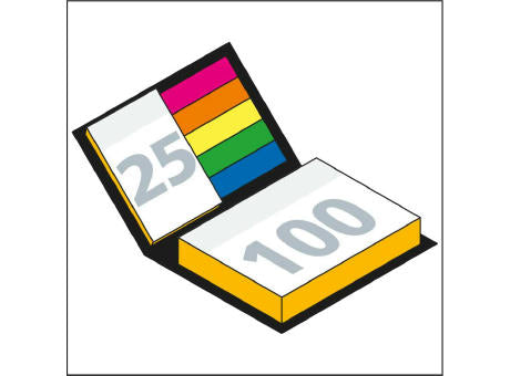 Haftnotiz-Set Wien Innenteil schwarz 100/25 Haftzettel Farbschnitt