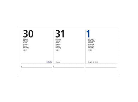 Wochenkalender Media 175 × 245 mm Kunstleder-Hardcover matt