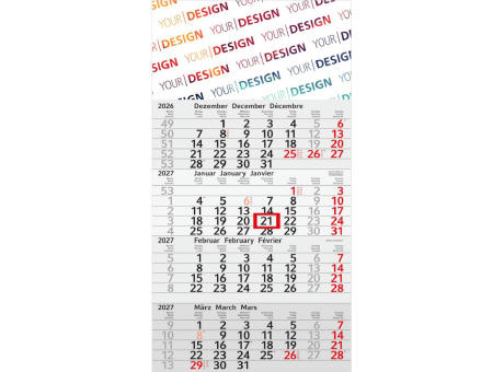 4-Monatskalender Einblatt Budget 4 RECYCLING Schrift modern