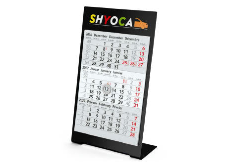 Tischkalender Desktop 3 Color Metallaufsteller farbbeschichtet
