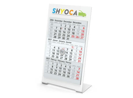 Tischkalender Desktop 3 Color Metallaufsteller farbbeschichtet
