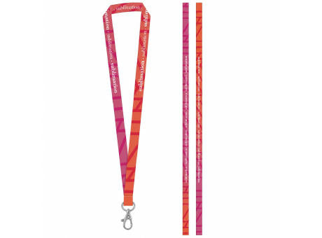 BRIGHTON S. Gedrucktes Muster von SET Lanyard SUBLIMATION Long II (20 mm) mit 20-mm-Schnellverschlusskarabiner