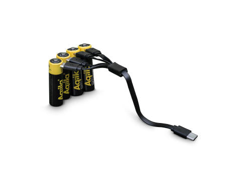 Aqiila wiederaufladbare USB-C-Batterien AA 2000 mAh, 4er-Pack