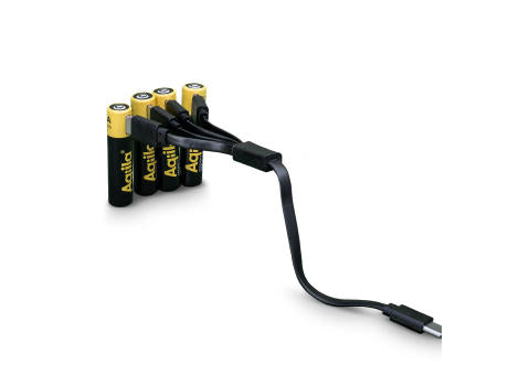 Aqiila Wiederaufladbare USB-C-Batterien AAA 600 mAh, 4er-Pack