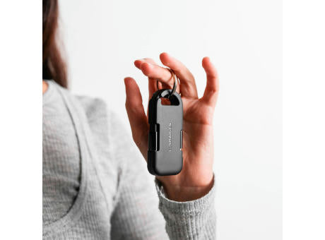 Evergreen Go 2-in-1 Schlüsselanhänger mit Powerbank. rTPE. LED-Anzeige
