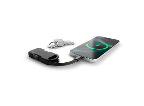 Evergreen Go 2-in-1 Schlüsselanhänger mit Powerbank. rTPE. LED-Anzeige