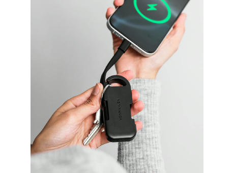 Evergreen Go 2-in-1 Schlüsselanhänger mit Powerbank. rTPE. LED-Anzeige