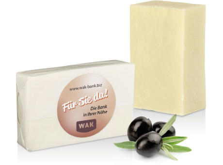 Handgeschöpfte Seife "Olive" - in Pergamentpapier