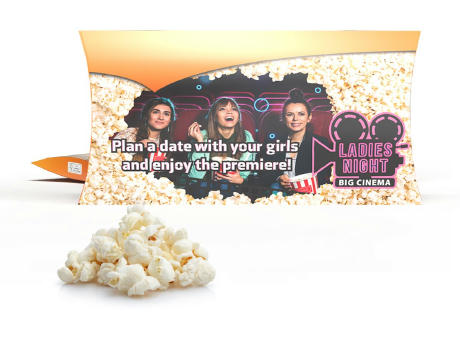 Mikrowellen-Popcorn in Werbekartonage
