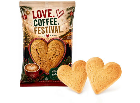 Herz Kaffeekeks im Werbetütchen