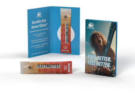 Upsters Electrolytes Stick in Werbeklappkarte