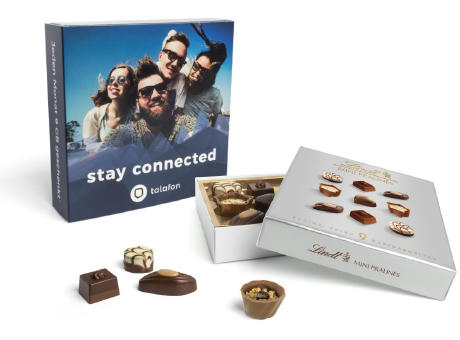 Lindt Mini Pralinés im Werbeschuber