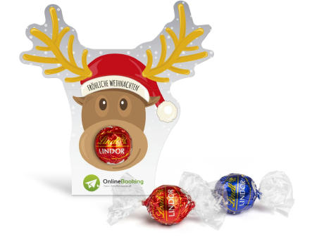 Lindt Lindor Kugel in Werbekartonage "Rentier"