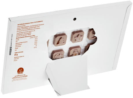 Tisch Adventskalender personalisiert, 60 g, Inhalt: Callebaut Vollmilch Schokolade Kalender