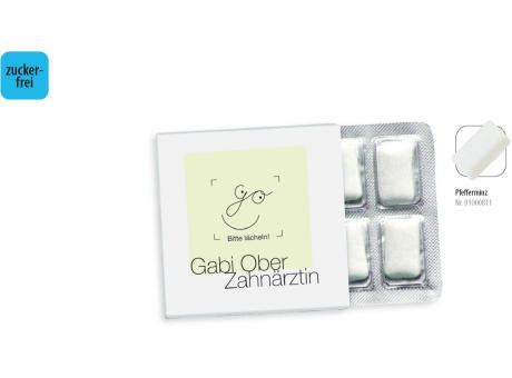 Kaugummi zuckerfrei Blister 6er im Schuber, 6 Stück im Blister, Inhalt: Kaugummi Blister (6er)