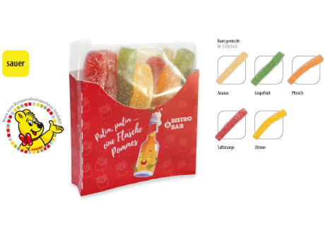 HARIBO Saure Pommes Tüte in Werbebox, 50 g, Inhalt: HARIBO Saure Pommes