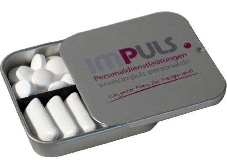 Twin Tin, weiß individuell, Inhalt: Kaugummidragees zuckerfrei (Dose)