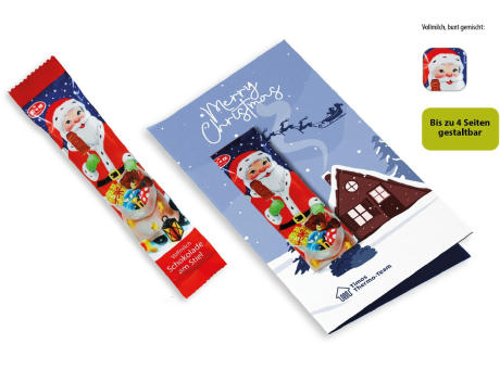 Weihnachtskarte mit Schoko-Lolly, 1 Stück, Inhalt: Schoko-Lolly Weihnachten