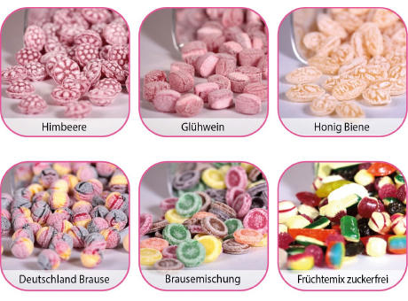 Runddose 99, weiß 120 g, Inhalt: Bonbons Früchtemix zuckerfrei