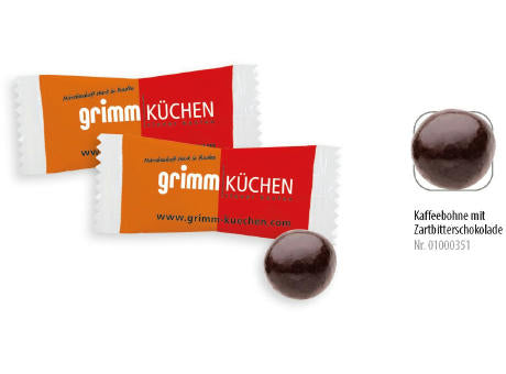 Schoko-Kaffeebohne im Flowpack, 1 Stück, Inhalt: Schoko-Kaffeebohne