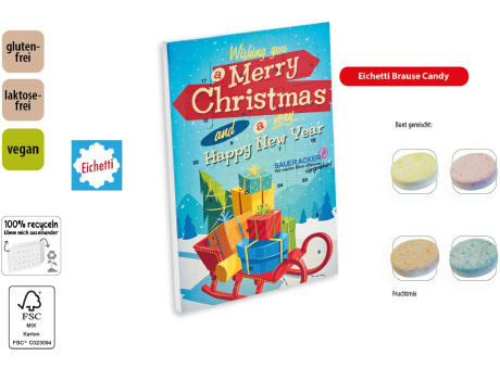 Tisch Adventskalender Eichetti Brause Candy, 75 g, Inhalt: Brause Candy (Kalender)