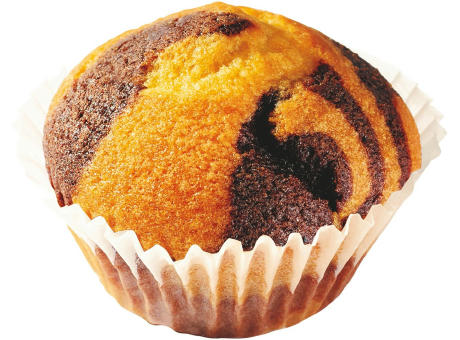 Mini Muffin im Flowpack, 1 Stück, Inhalt: Mini Muffin Marmor