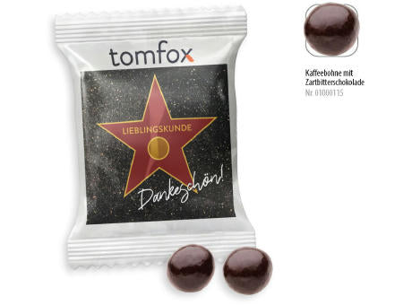Schoko Kaffeebohnen Werbetüte, 2 Stück, Inhalt: Schoko-Kaffeebohne