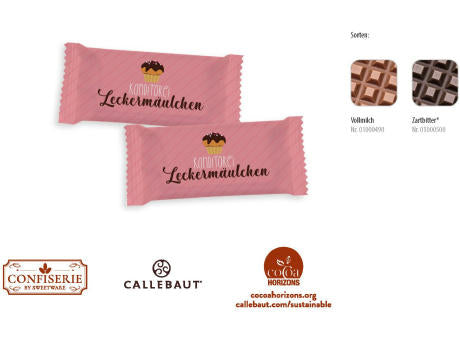 Schokolade 5 g Täfelchen, 1 Stück, Inhalt: Callebaut Vollmilch