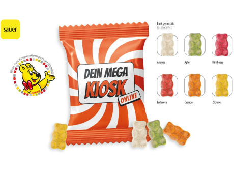 HARIBO Goldbären Die Sauren Werbetüte, 10 g, Inhalt: HARIBO Goldbären Die Sauren