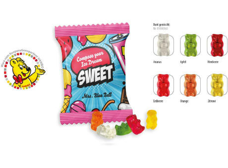 HARIBO Mini Goldbären Werbetüte, 6,5 g, Inhalt: HARIBO Mini Goldbären bunt gemischt